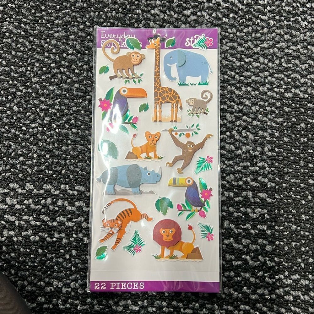 Sticko Themed Stickers-Jungle Animals, New